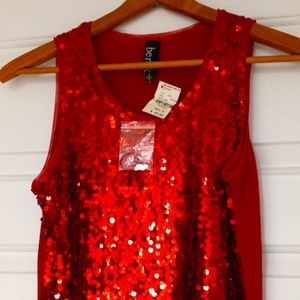 Women's Red Sequence Top